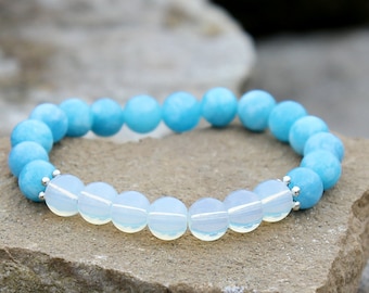 opal Jewelry aquamarine Jewelry opal Bracelet  gifts for gays Bracelet gays Jewelry aquamarine Bracelet Gemstone Bracelet Blue bracelet