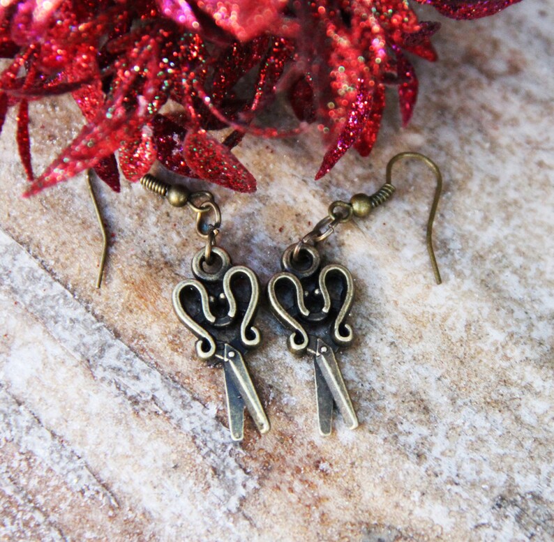 Hairdresser gift Scissor Earrings Tool Earring Scissor Etsy