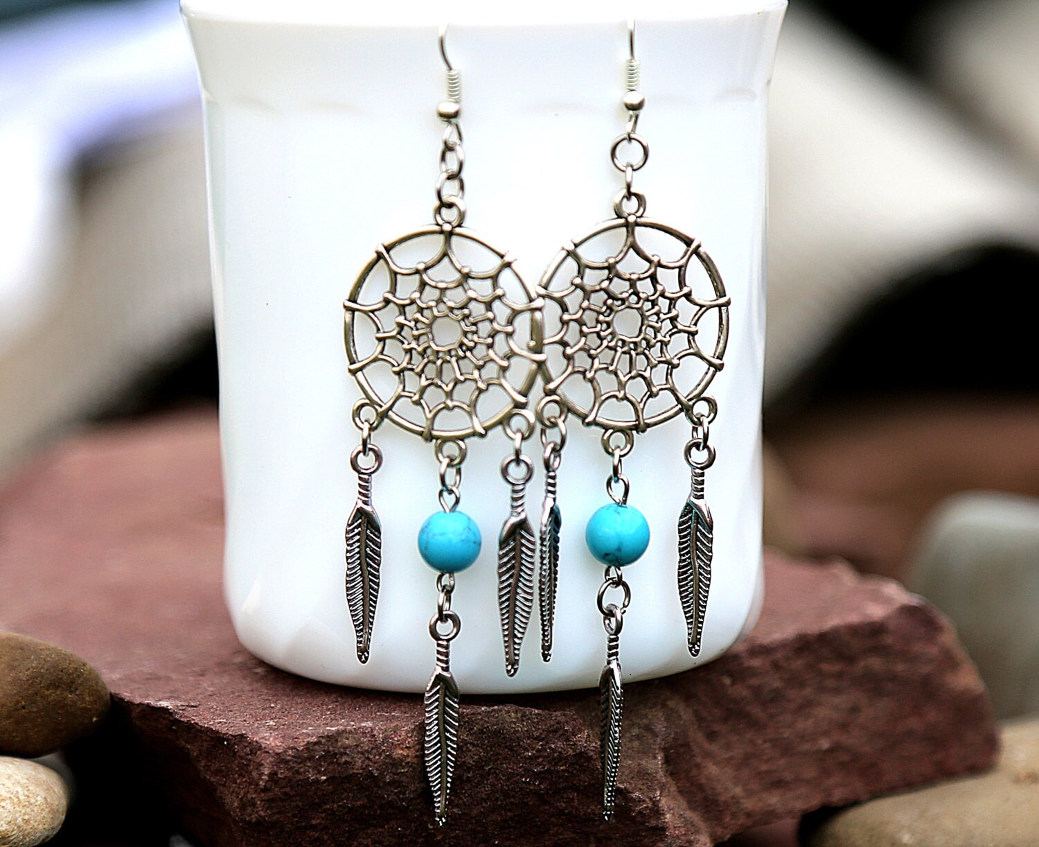 Chandelier Earring Dreamcatcher Earring Feather Earring Gypsy Etsy