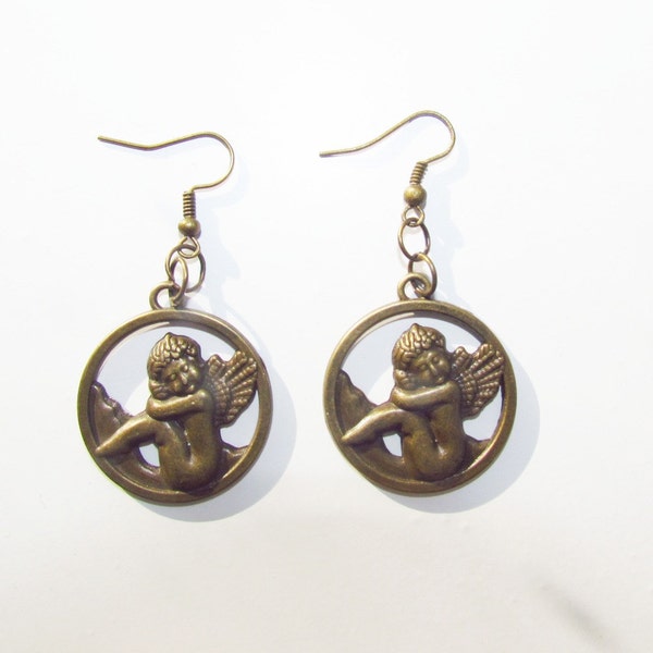Hippie Earrings Cupid earrings Love  Angel of Love charm jewelry  dangle drop earrings Gift girlfriend Earring for girl