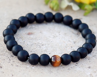 Hombres con cuentas pulsera hombres pulsera negro obsidiana pulsera mate pulsera mate obsidiana pulsera negro perla pulsera