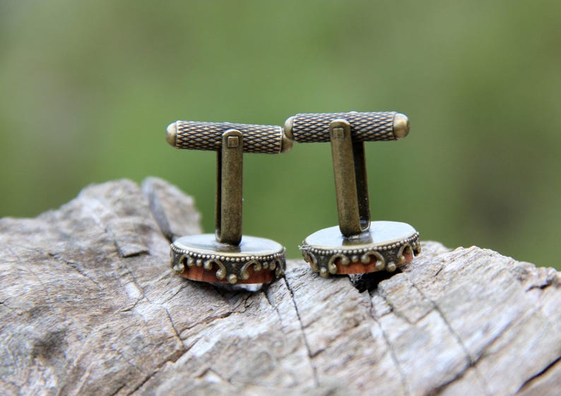 cufflinks groom gift mens AccessoriesForhim mens Cuff Links wood cufflinksFormen wood jewelry Cuff Links image 3