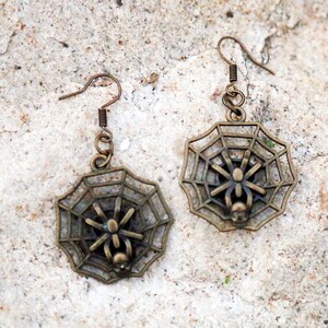 Halloween Earring witch Earring witch jewelry Spiderweb earring witch costume Spiderweb jewelry skull earring Halloween jewelry Goth earring