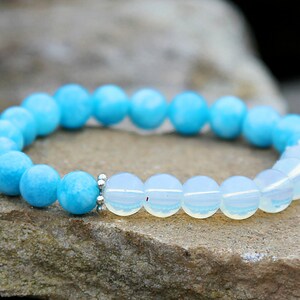 Opal Schmuck Aquamarin Schmuck Opal Armband Geschenke für Schwule Armband Homosexuell Schmuck Aquamarin Armband Edelstein Armband blau Armband Bild 4