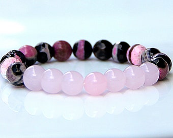 pink accessories gift for her Womens bracelet Yoga Bracelet Agate bracelet Agate Jewelry Gemstone Jewelry Healing Jewelry colorful bracelet