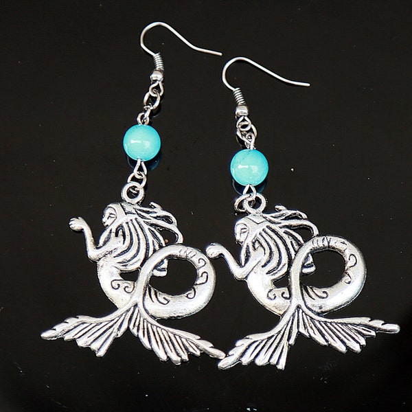 mermaid jewelry mermaid jewelry mermaid earrings Turquoise earring sea earrings sea jewelry chandelier earrings gypsy earrings LONG earrings