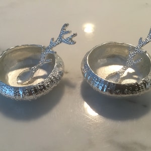 Silver sea urchin salt & pepper bowl set with coral spoons for tabletop