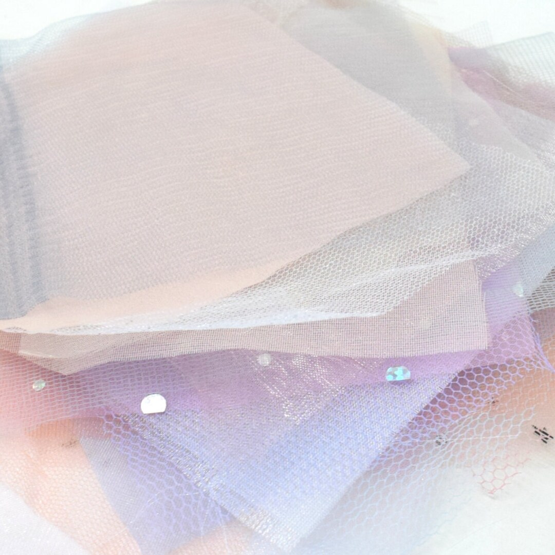 25 Pieces Sheer Snippets Voile Tulle Organza Translucent Craft Fabric ...