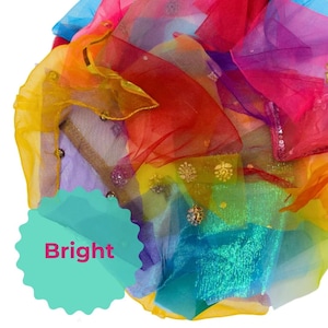 Voile Tulle Organza Mesh Net Offcuts 25 Piece Mystery Packs Sheer Craft ...