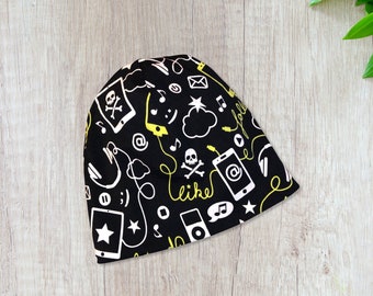 Beanie "Music" in desired size, child, teenager, adult, boy, girl, individually or as a set with loop