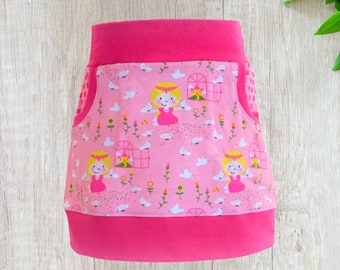 Children's skirt "Princess" with skater-style pockets, handmade in desired size