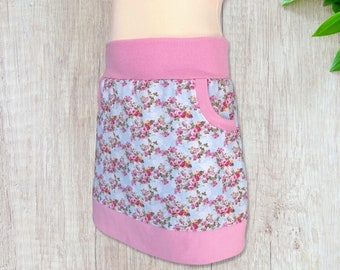 Children's skirt "Flowers" with skate-style bags, handmade in desired size