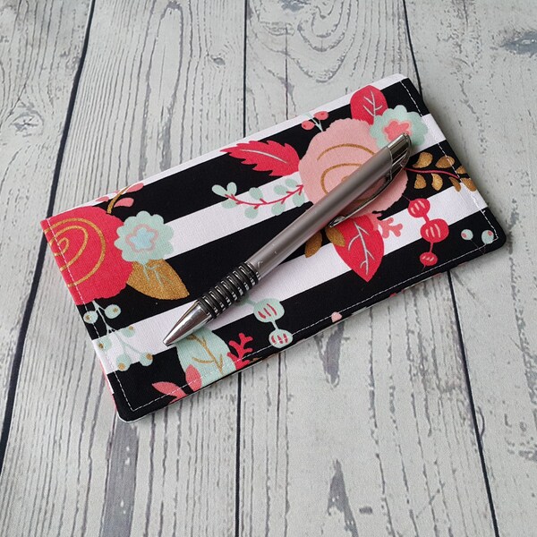 Checkbook Cover, Fabric Checkbook Wallet, Checkbook holder, Checkbook Case