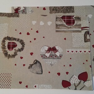 Romantic Reversible Placemats, Set of 2 Placemats, Cotton Placemats, Cloth Placemats, Kitchen Decoration, Coasters, Table Linens,