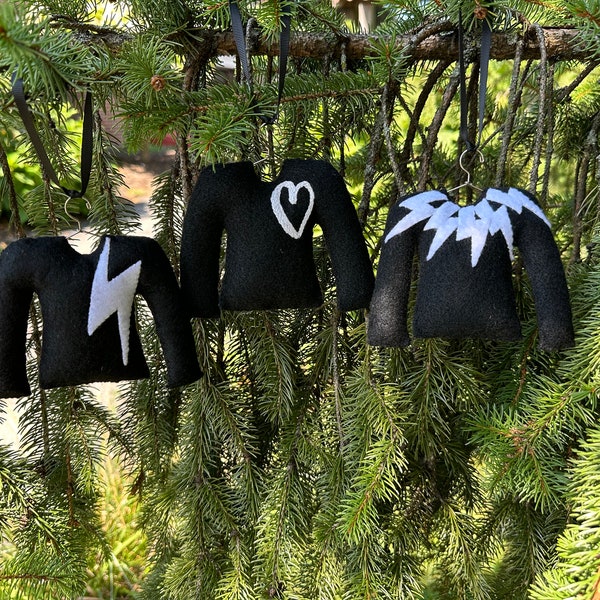 Schitt’s Creek Inspired David Rose Sweater - Felt Ornament - Sweater - Black - White - Baby Shower Decor - Christmas Ornament