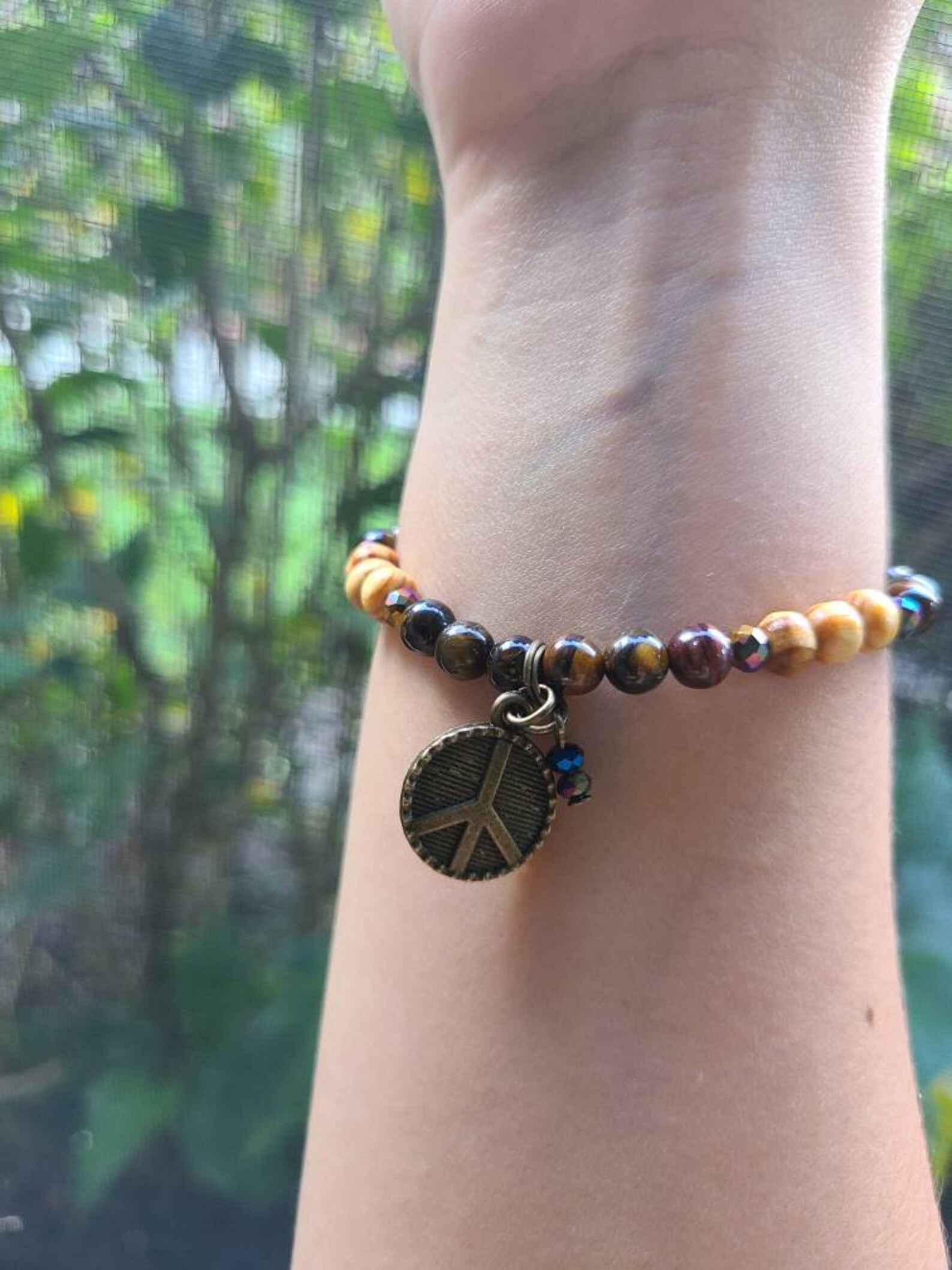 Peace Bracelet Peace Charm Bracelet Peace Sign Bracelet Etsy