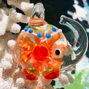 Cute Elephant Lamp work Pendant /Lucky Glass Murano Pendant. {B7-68#00498}