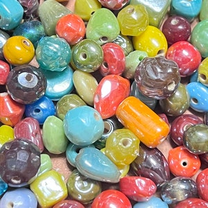 Vintage 50Grams  Mixed Up Luster Glass Beads / Mixed Color Glass Beads. {B6-62#00440}