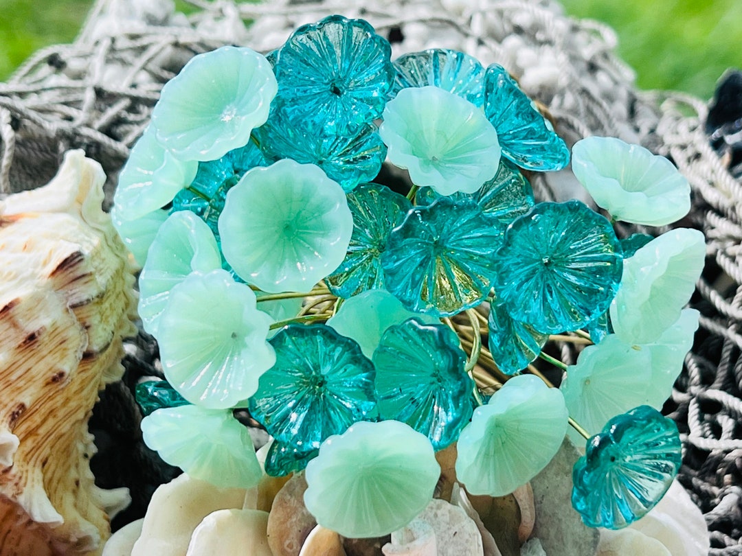 SUPPLY 8 Mix Glass Flower Headpinsglass Headpins Millinery Etsy