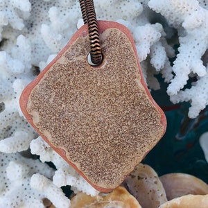 Beach Found Pottery/ Beach Tile Pendant.