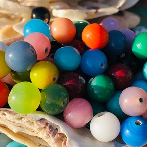 40pc Multi Color Glass Beads, Round,10mm. {B1-44# 00214}