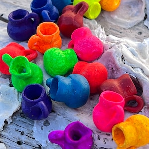 10pc Ceramic Beads /Hand Made Mexican Beads/ Miniature Jarro Beads /Tierra Cotta  Beads. {A4-13#0097}