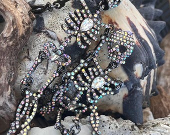 Pendientes colgantes de esqueleto: Joyería retro gótica de metal para Halloween
