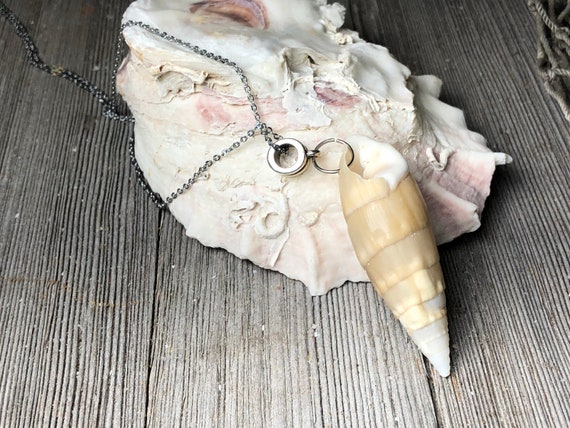 【as\"on】SEASHELL NECKLACE Sea Shell Pendant Necklace/ Natural Seashell Jewelry/ Beach