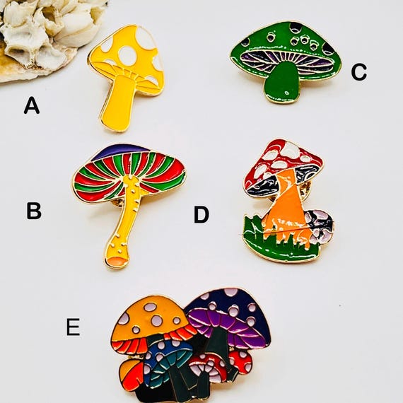 Mushroom Enamel Pin/ Colorful Mushroom/ Enchanted Forest-Inspired Pins
