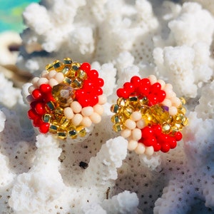 Mexican Earrings /  Beaded Earrings / Fiesta Earrings/   Jewelry /Beaded Earrings .{A1-4#00020}