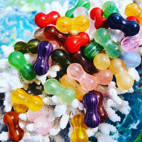 25pc Vintage Swirl Glass Beads / Lamp Work /Art glass / Mix Color Beads / Jewelry Making.{P2-1568#2041}