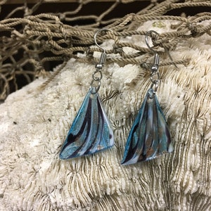 Glass Fish Tale  Earrings / Hanging Earrings  / Beach Jewelry / Mermaid Tale. { B2-46#00224}