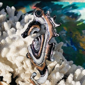 Seahorse Pendant /Focal  Nautical Pendant / Sealife Sculpture/ Lampwork Hand Blown Glass Pendant /Murano Glass Fish.{F9-227#001509}