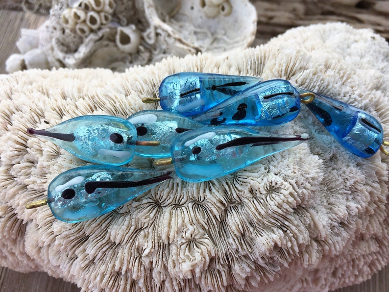 Blue fish drops