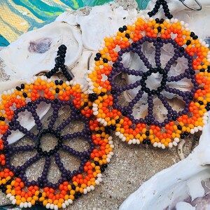 Mexican  Earrings /  Beaded Earrings / Fiesta Earrings/  Boho Chic Jewelry / Hand made Beaded Earrings .{B7-67#00495}