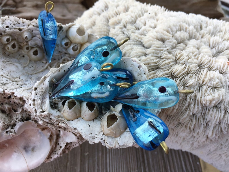 Blue fish drops