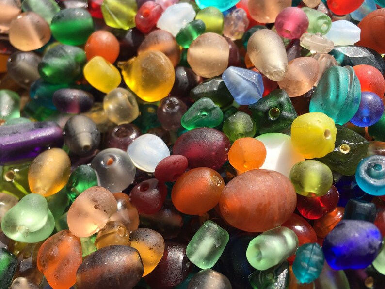 SUPPLY 50 Vintage Seaglass Mix Glass Beads/ BULK Assorted Etsy