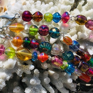 Vintage Carnival  Glass Bead Charm /Glass /  Assorted Shapes/  Bead Charm .{C7-102#00951}