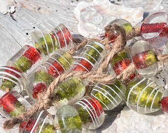 10 Stück Vintage Chunky Murano Glas Perlen: Großes Loch Fokal Perlen