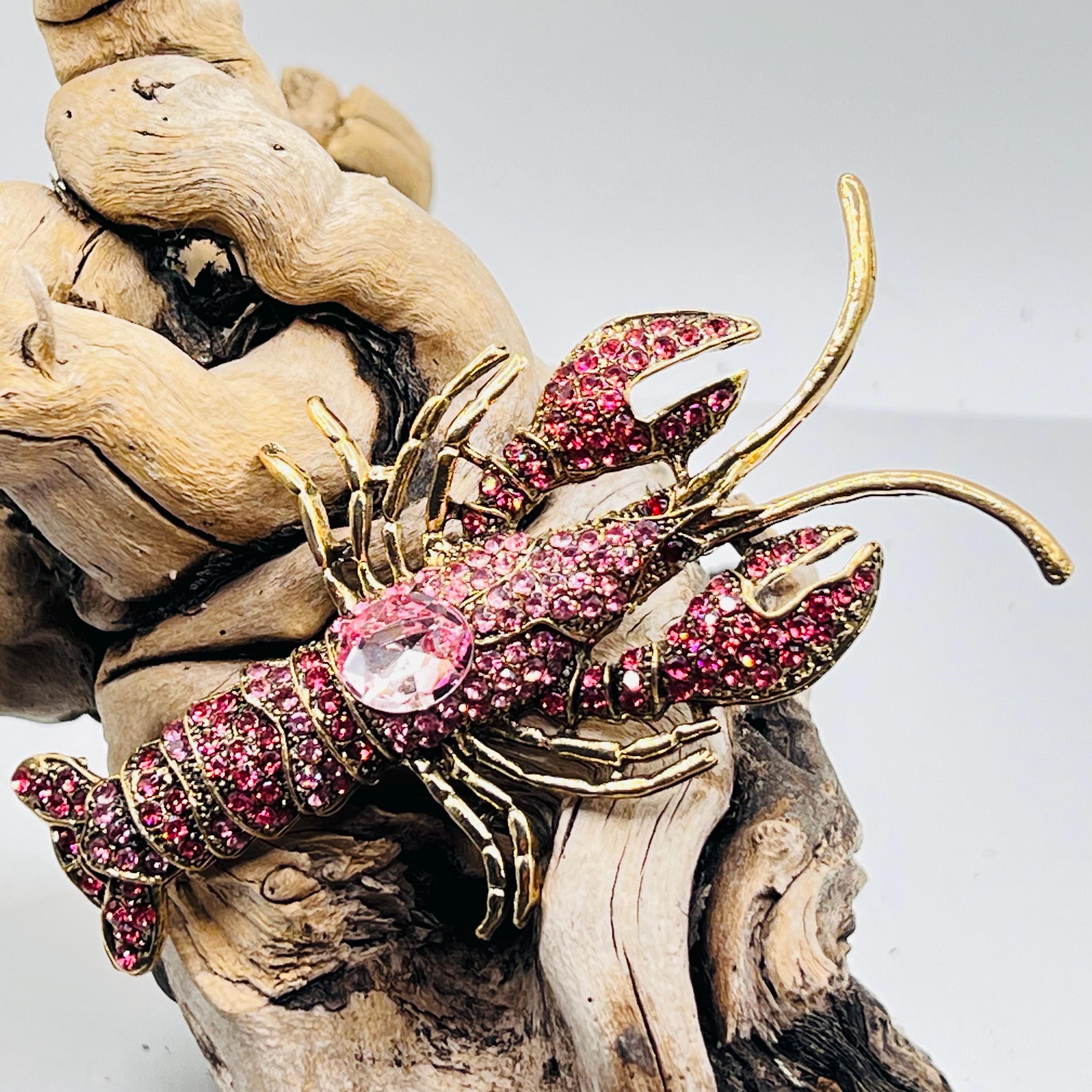 SHRIMPS ヘアピン Rhinestone Shrimp Brooch. {E7-180#1334} - Etsy