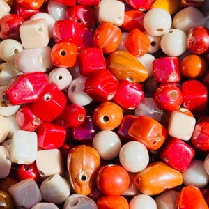 Vintage 50Grams  Mixed Up Luster Glass Beads / Mixed Color Glass Beads. {C4-91#00823}