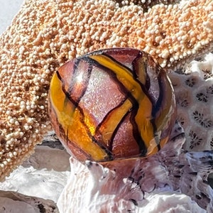 Lampwork Glass Ring / Valentines Ring / Swirls/  Handmade Jewelry / Gift for Her. {N7-1557#01737}