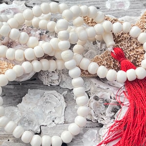 Bone Beaded Necklace/ Bones Jewelry/Bone Male Necklace White Round 8MM 1 STRING{F9-228#001520}