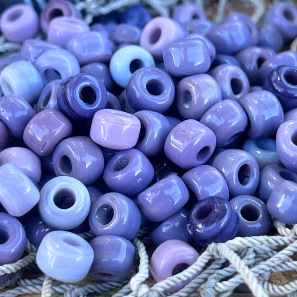 50pc Colorful Mix Purple Crow Beads Roller Beads -Glass Beads . {C5-96#00857}