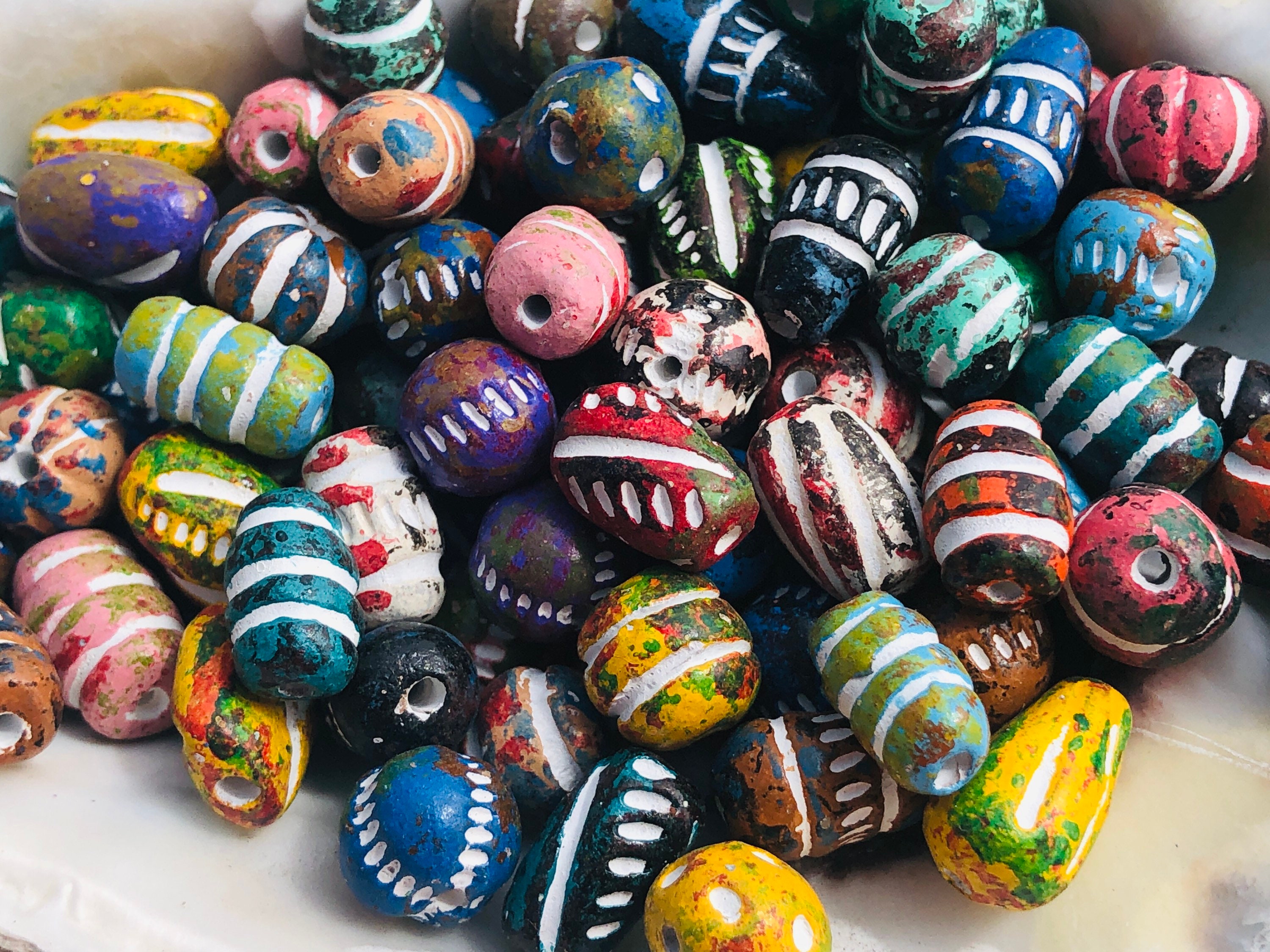 Buy SUPPLY: 15 Tribal Style Ceramic Beads /ethnic Beads/ Matt Finish Boho  Beads /red Clay Beads/ Vintage Beads.h1-167902598 Online in India 