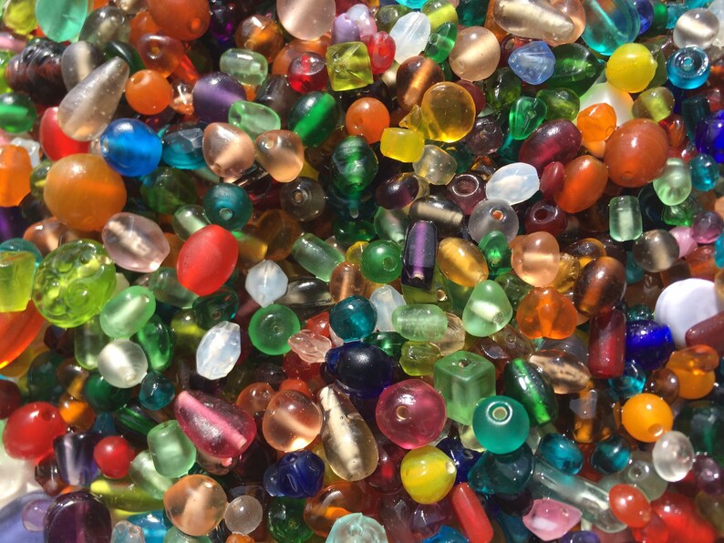 SUPPLY 50 Vintage Seaglass Mix Glass Beads/ BULK Assorted Etsy