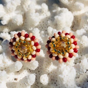 Mexican Earrings /  Beaded Earrings / Fiesta Earrings/   Jewelry /Beaded Earrings .{A1-4#00020}