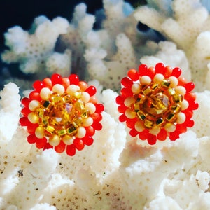 Mexican Earrings /  Beaded Earrings / Fiesta Earrings/   Jewelry /Beaded Earrings .{A1-4#00020}