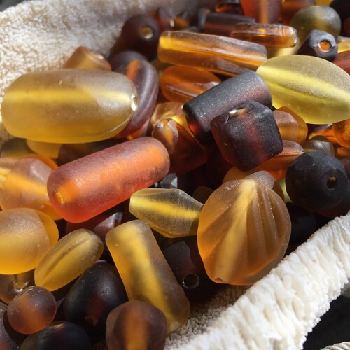 SUPPLY 50pcs Vintage Green Seaglass Mix Glass Beads/ BULK Etsy