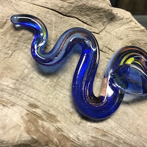 Lamp Work Glass Snake Pendant  /  Snake Pendant /  Goth Pendant /Jewelry Supply /Reptile Necklace / Focal Pendant.{B9-76#00547}